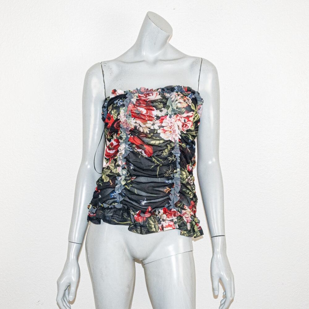Molly Goddard $350 Printed Mesh Elasticated Tube Top size 10US 14UK - Picture 6 of 9